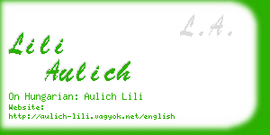 lili aulich business card